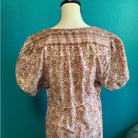 Faherty Orinda Floral Print Organic Cotton Maxi Dress Women's XL - Picture 6 of 10